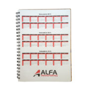 caderno grande calendário